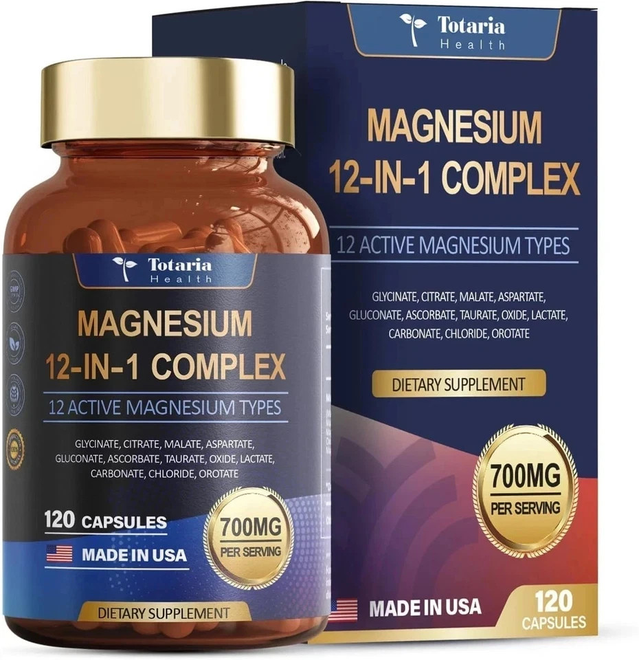 Magnesium 12 in 1 Complex 700mg – Glycinate Citrate Malate Taurate Daily Support