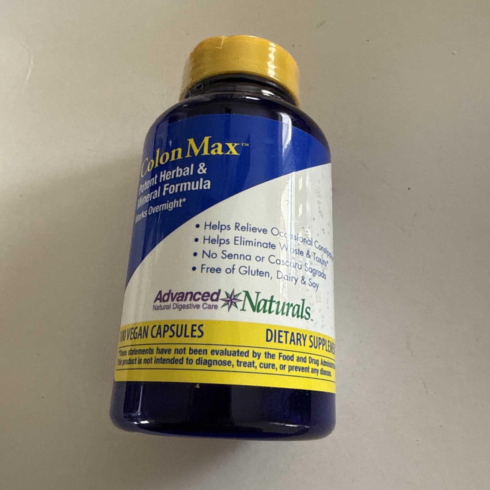 Advanced Naturals ColonMax Herbal Vegan Constipation 100 CAPS EXP: 4/2028