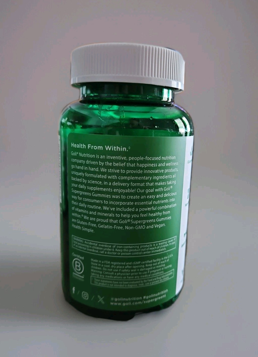 3 Pack Goli Nutrition Supergreens Gummies Health Supplements 60 Count Exp: 2/28