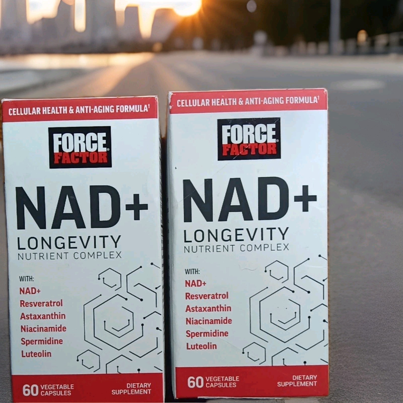 2 FORCE FACTOR ANTI-AGING!! NAD+ LONGEVITY COMPLEX SUPPLEMENT 60 X2 120 CAPSULES
