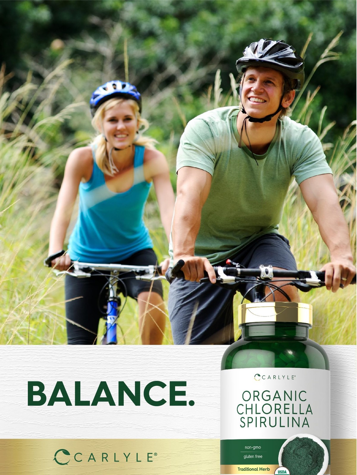 Carlyle Organic Chlorella Spirulina Tablets | 1300 1300 Count (Pack of 1)