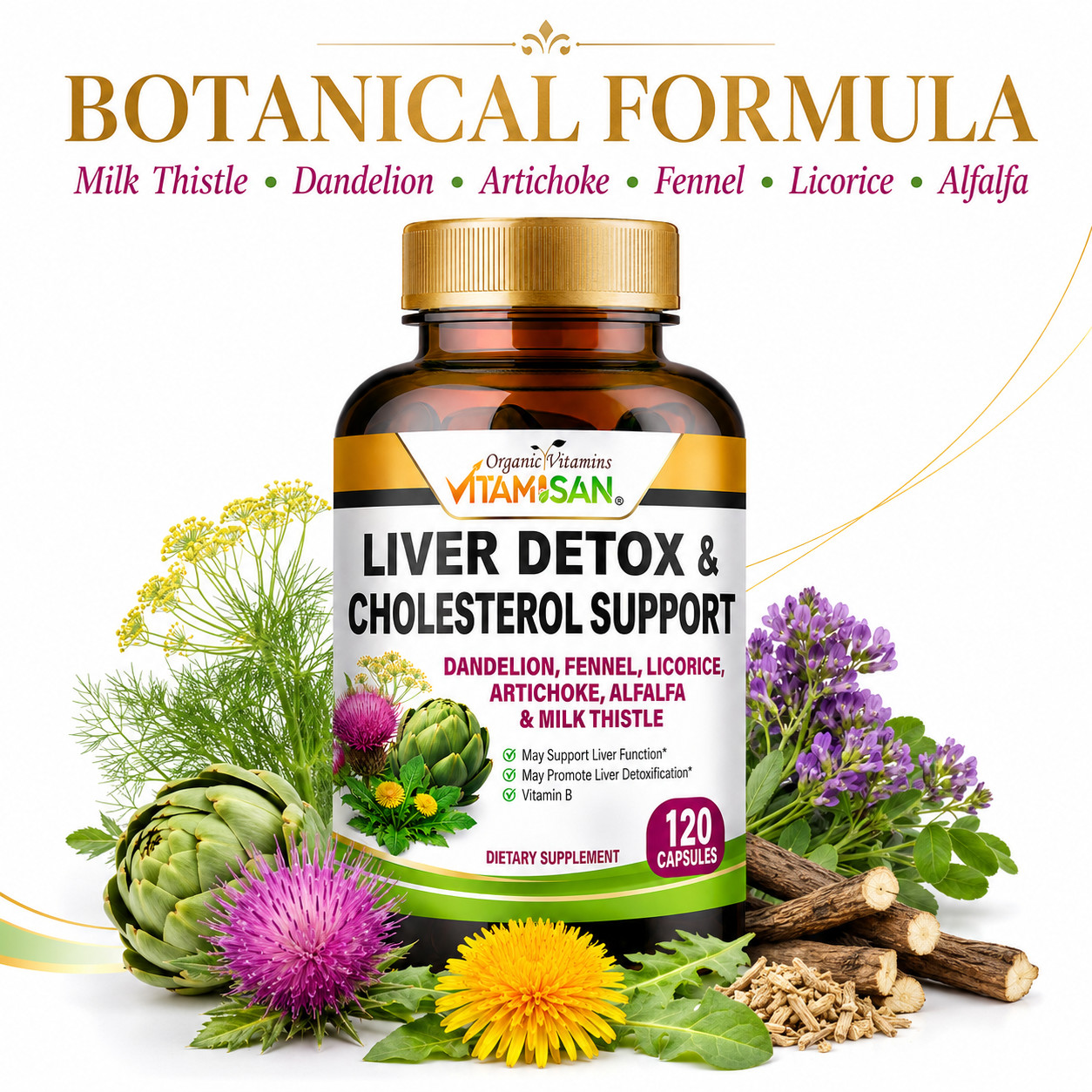 #1 Tablets liver clean health support fat naturals detox cleanse 120 cap