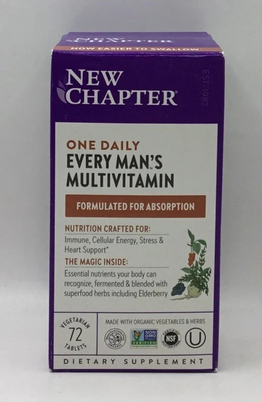 New Chapter Every Man’s One Daily Multivitamin Supplement 72CT “CHOOSE EXP DATE”