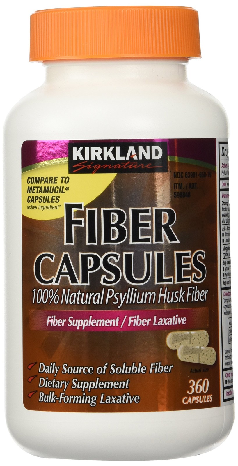 Kirkland Signature Fiber Capsules, 2 360 Count (Pack of 2), White