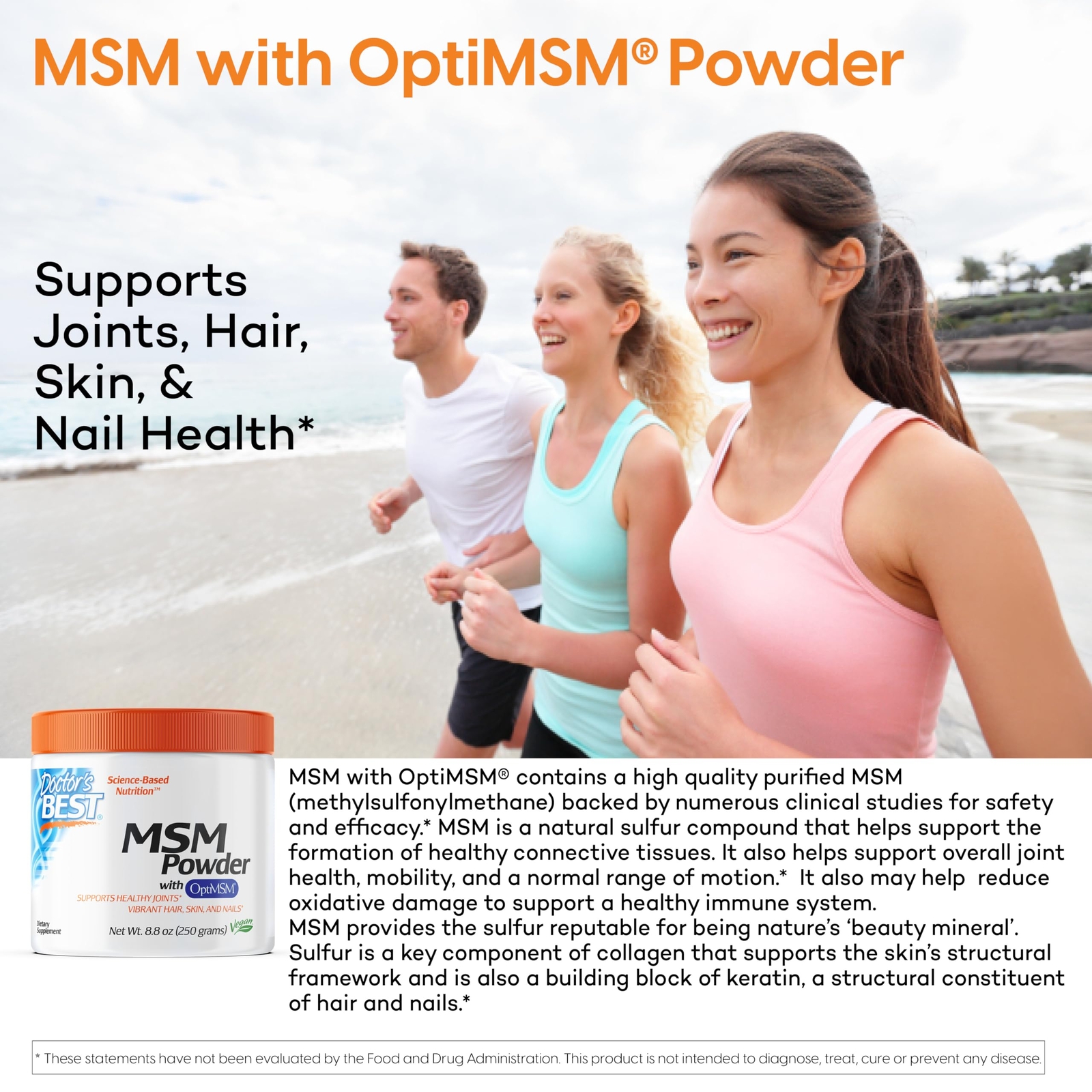 Doctor’s Best MSM Powder with OptiMSM 83 Servings Non GMO Vegan Gluten Free