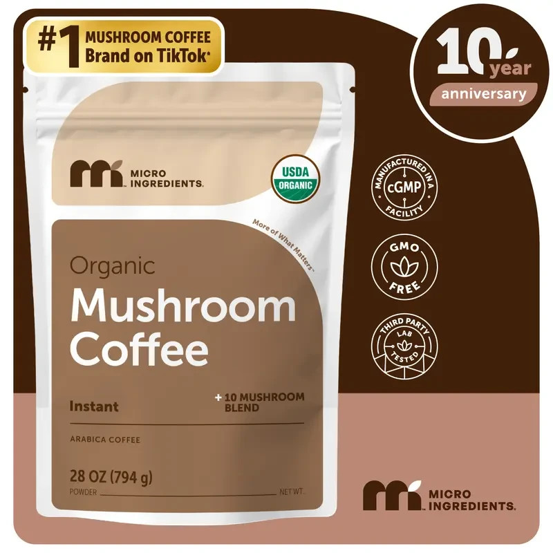 Micro Ingredients Organic Instant 10in 1 Mushroom Coffee Powder