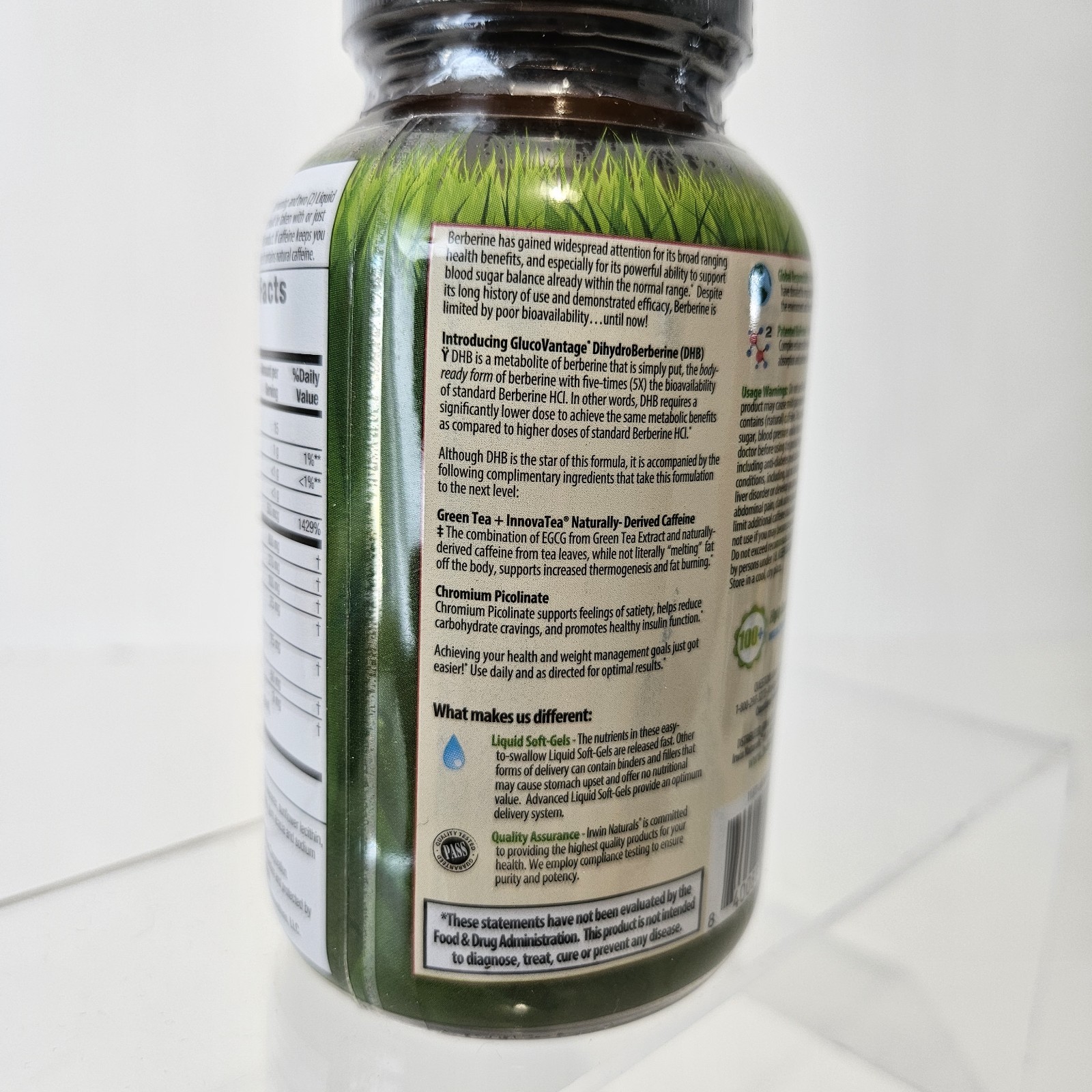 Irwin Naturals Balance Berberine-Body+Fat Burner 56 LIQUID SOFTGEL Exp: Nov 2027
