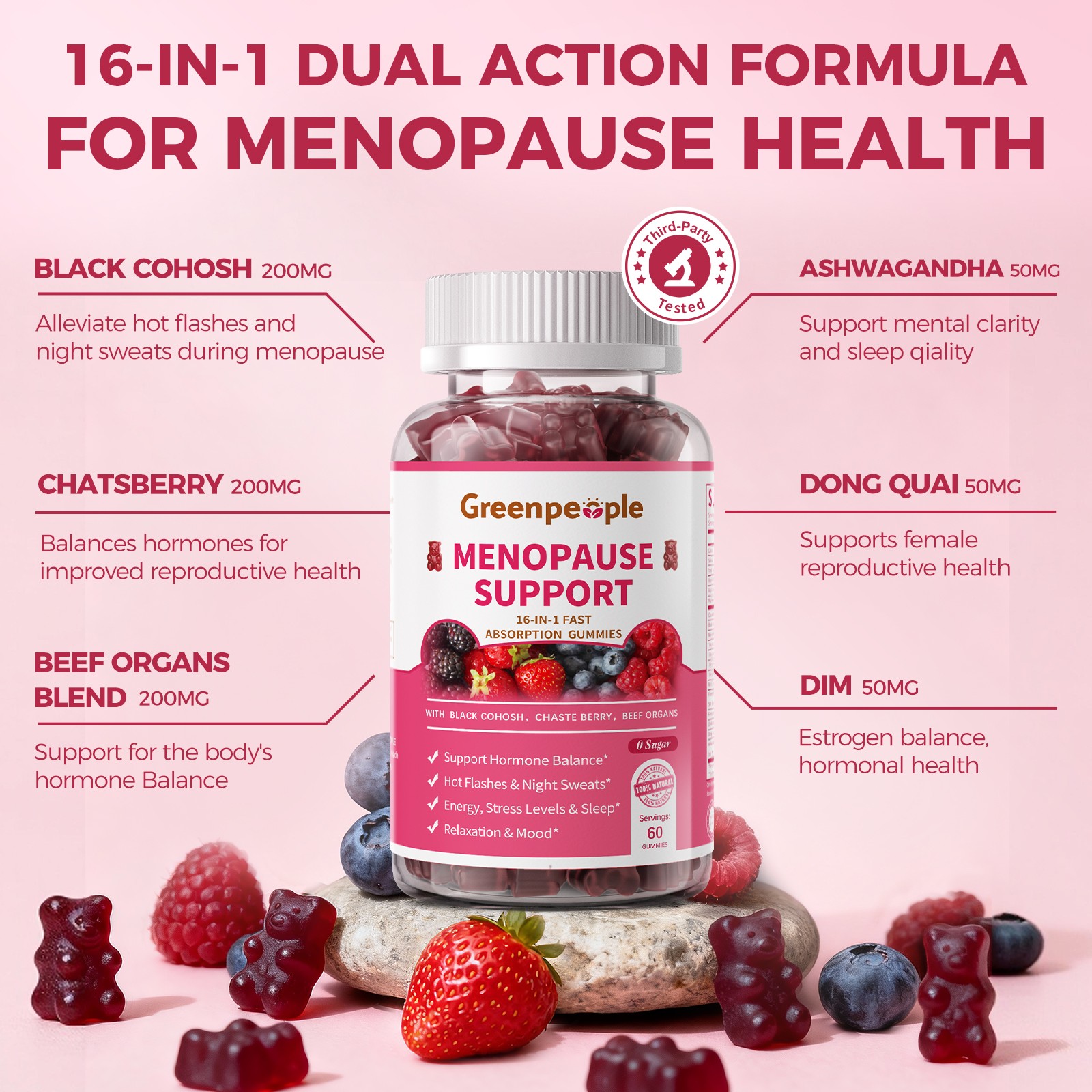 2xMenopause Support Women’s Wellness Supports Improved Mood,Hormone Regulation