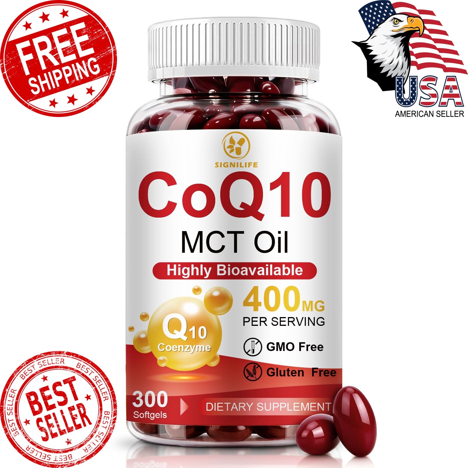 SIGNILIFE CoQ10 400mg 300 Softgels