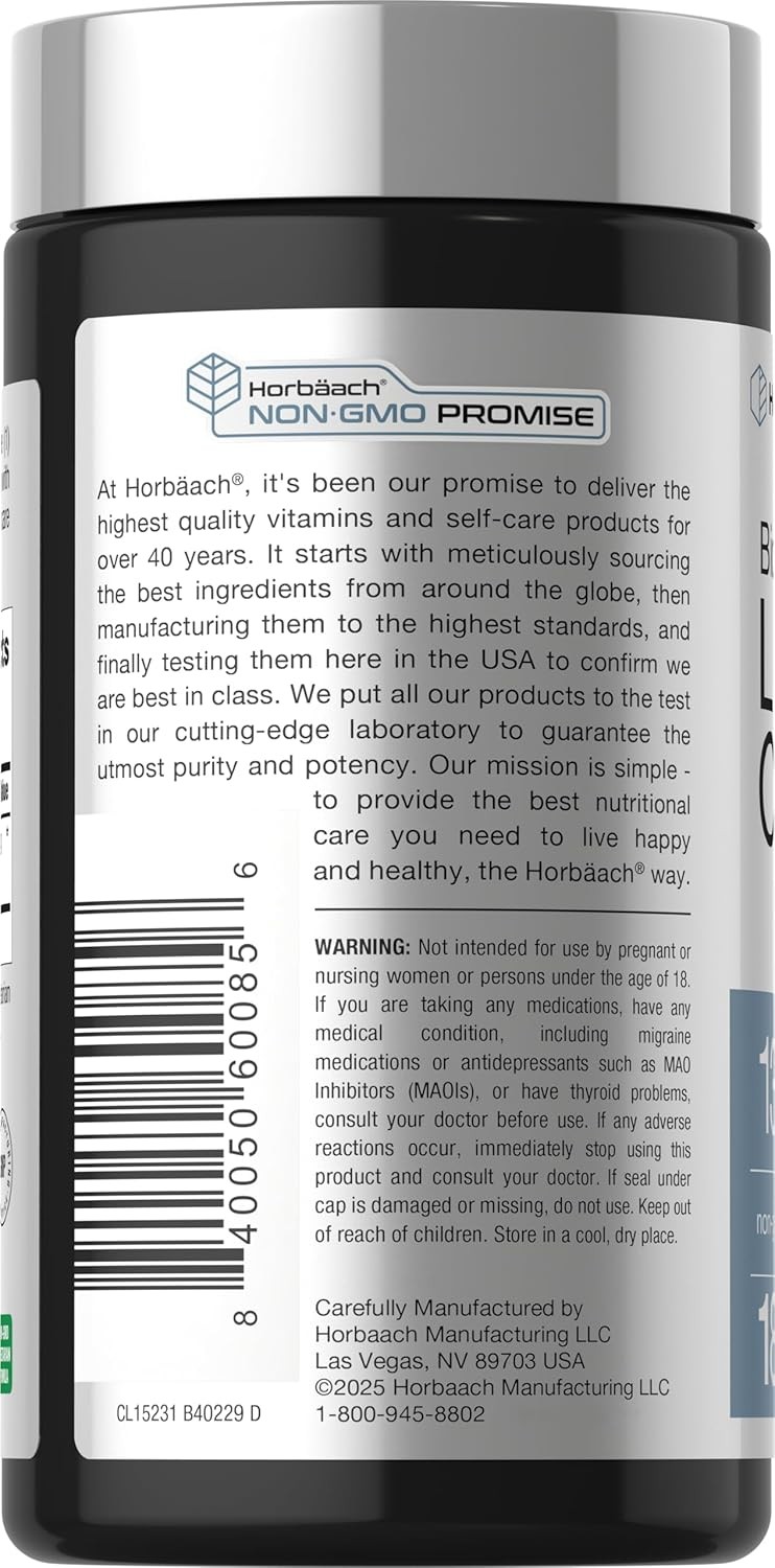 Lithium Orotate 130mg | 180 Capsules | 5mg Elemental Lithium | by Horbaach