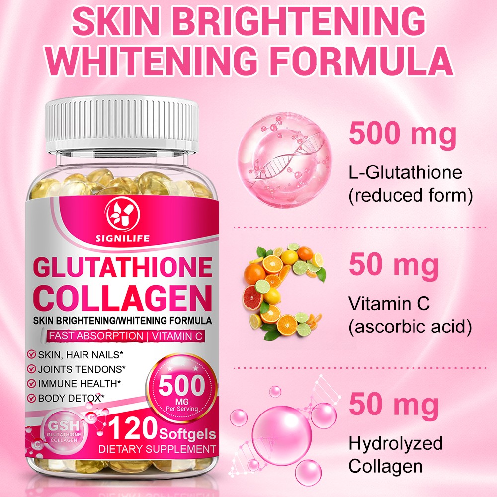 120 capsules collagen glutathione pills whitening skin bleaching lightening love
