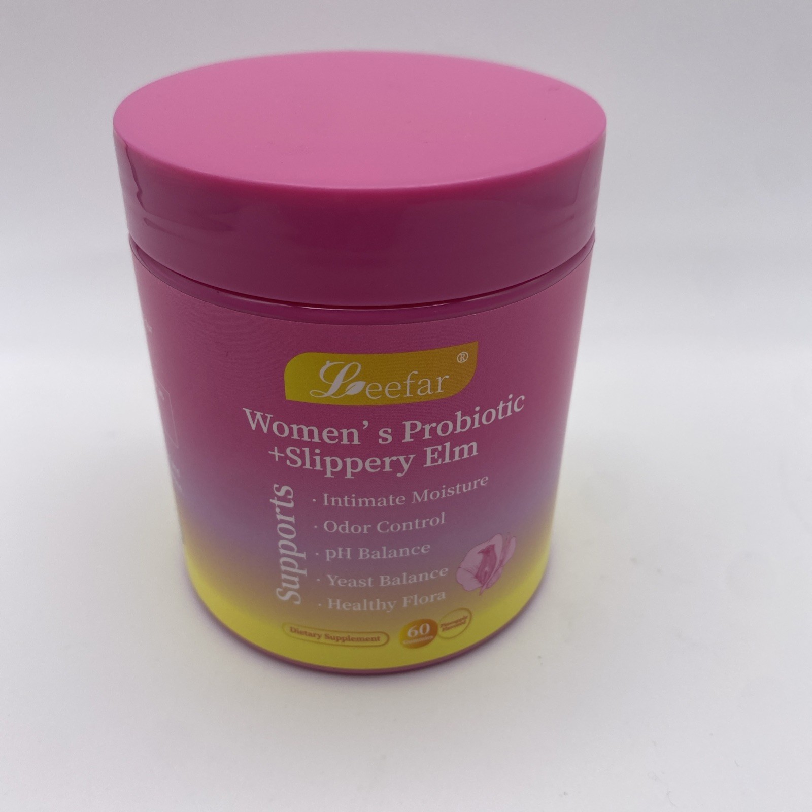 Leefar Women’s Probiotic Slippery Elm Pineapple 60 gummies exp: 08/2027
