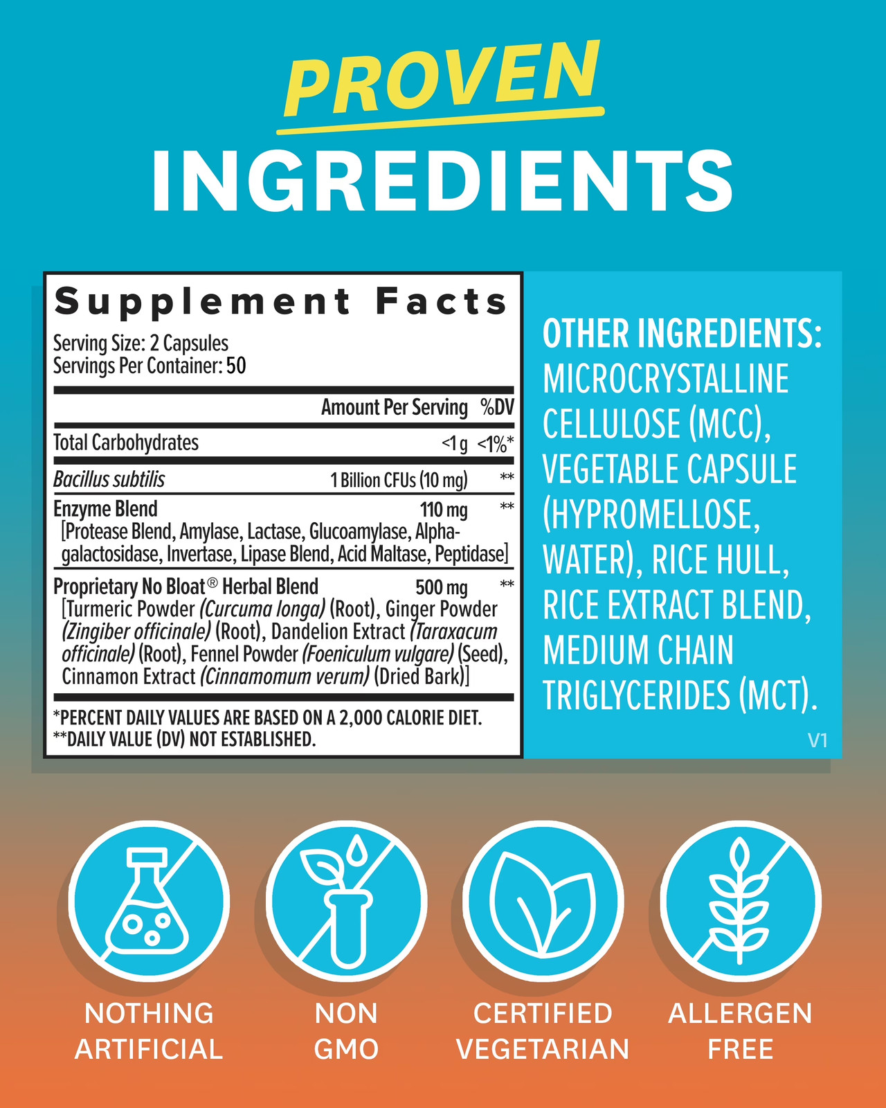 Zenwise Health NO BLØAT – Probiotics for Digestive Health with Ginger, Dandelion