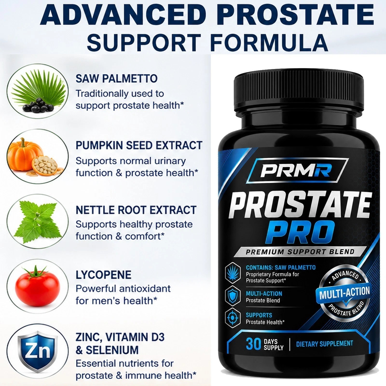 PRMR Prostate Pro Advanced Formula Prostate Health Support Supplement 60 Capsule