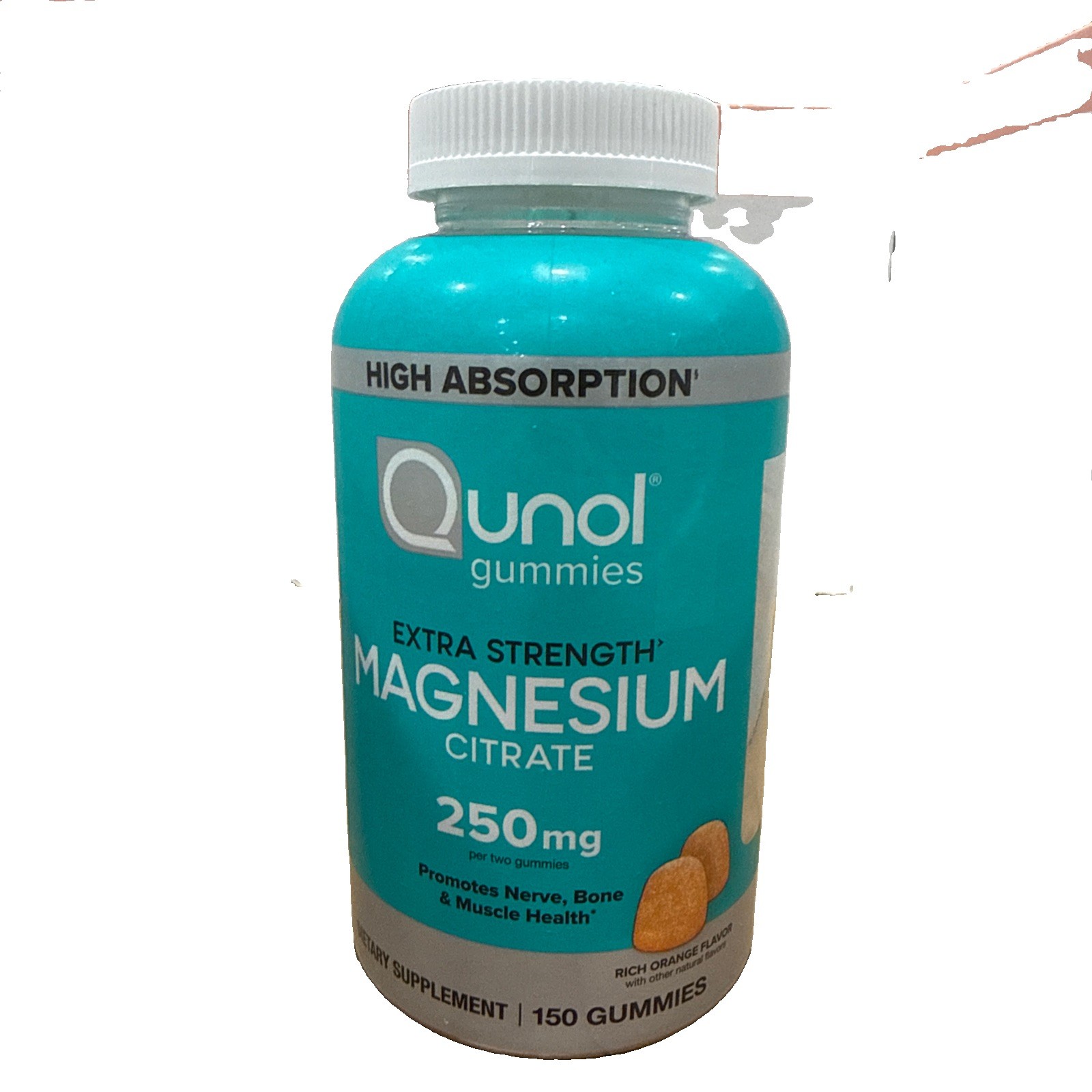 Qunol Magnesium Extra Strength 250 mg, 150 Gummies Vegetarian & Gluten Free