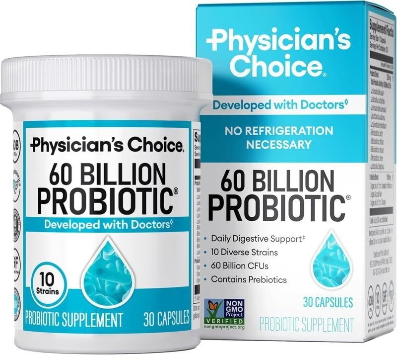 Physician’s Choice Probiotics 60 Billion CFU10 Strains + Organic Prebiotics NEW