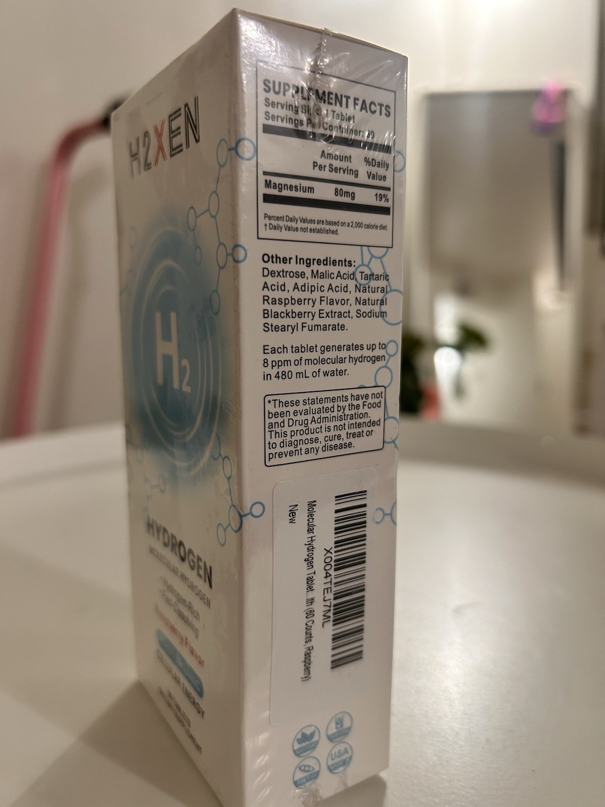 H2XEN Molecular Hydrogen H2 Raspberry 60 Tablets Dietary Supplement NEW
