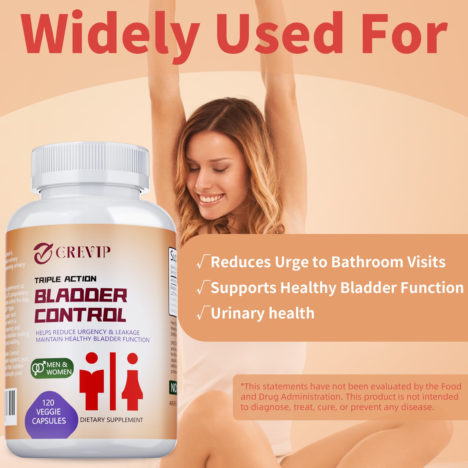 Triple Action Bladder Control – Frequent Urination Overactive for Women and Men