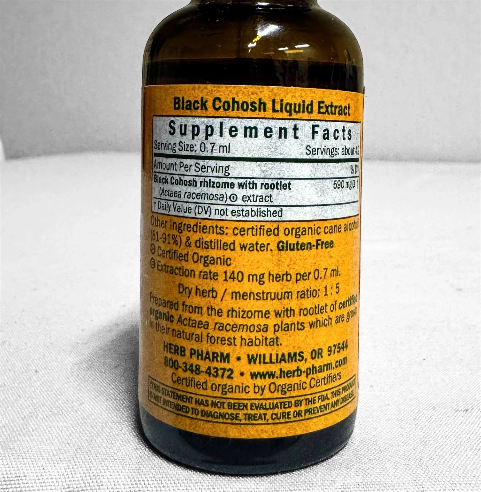 Herb Pharm Black Cohosh Extract 1 Oz Dropper BB:12/28 Womens Reproductive Health