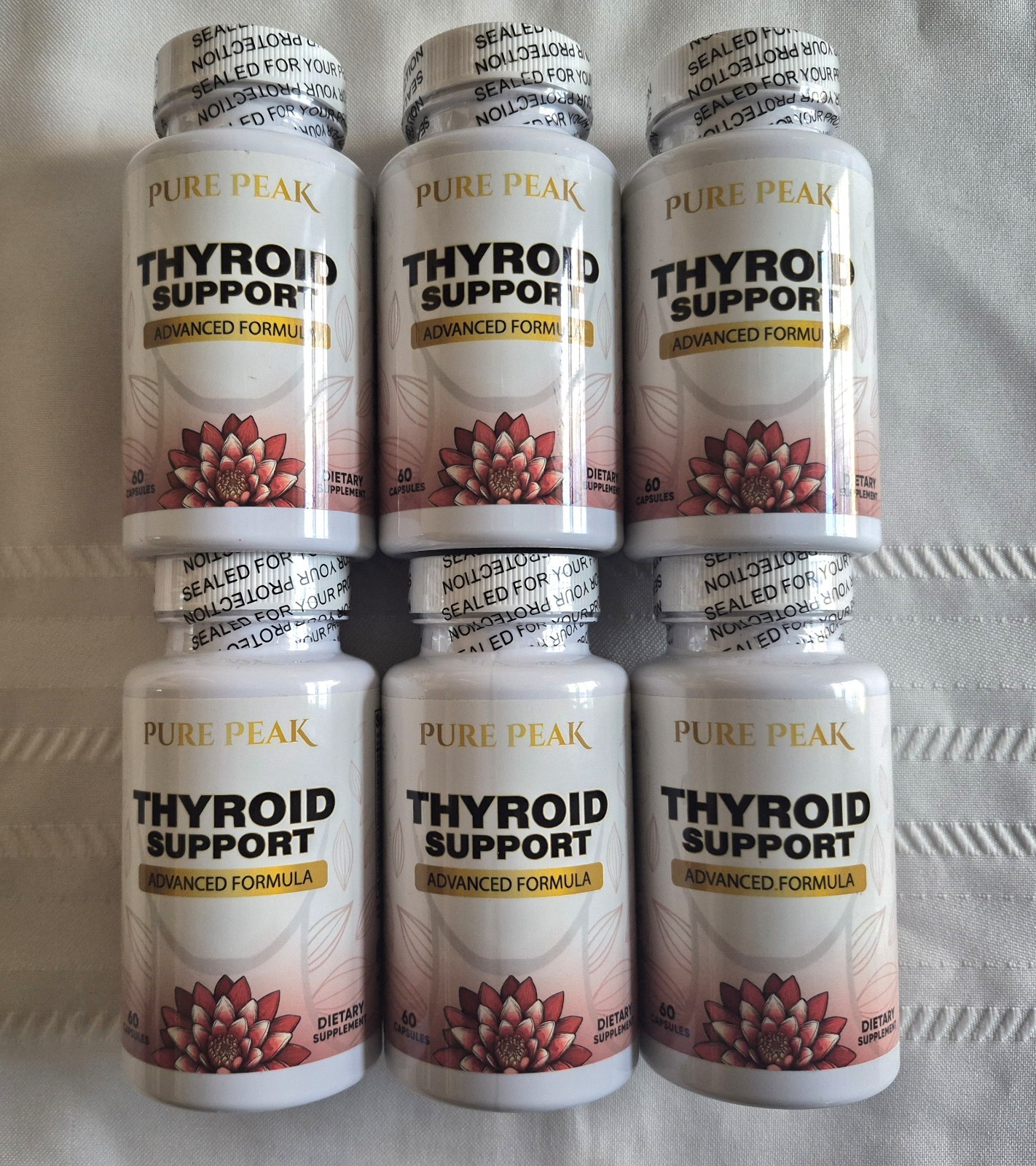 6) Pure Peak Advanced Thyroid Support Supplement 60 Capsules per ~ BB 06/2026
