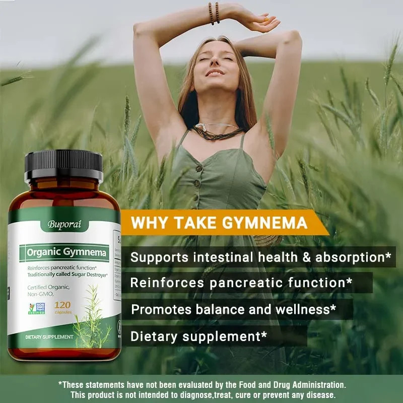 Organic Gymnema 120pcs – Supports Metabolism and Healthy Gut Function, Non-GMO