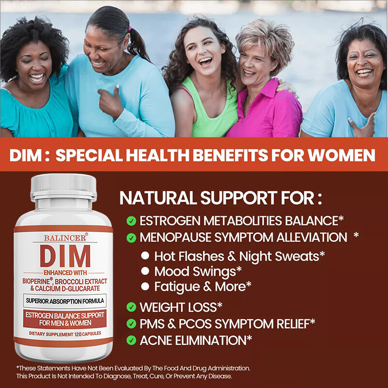 DIM (Diindolylmethane) 150mg, 30 To 120 Capsules with BioPerine