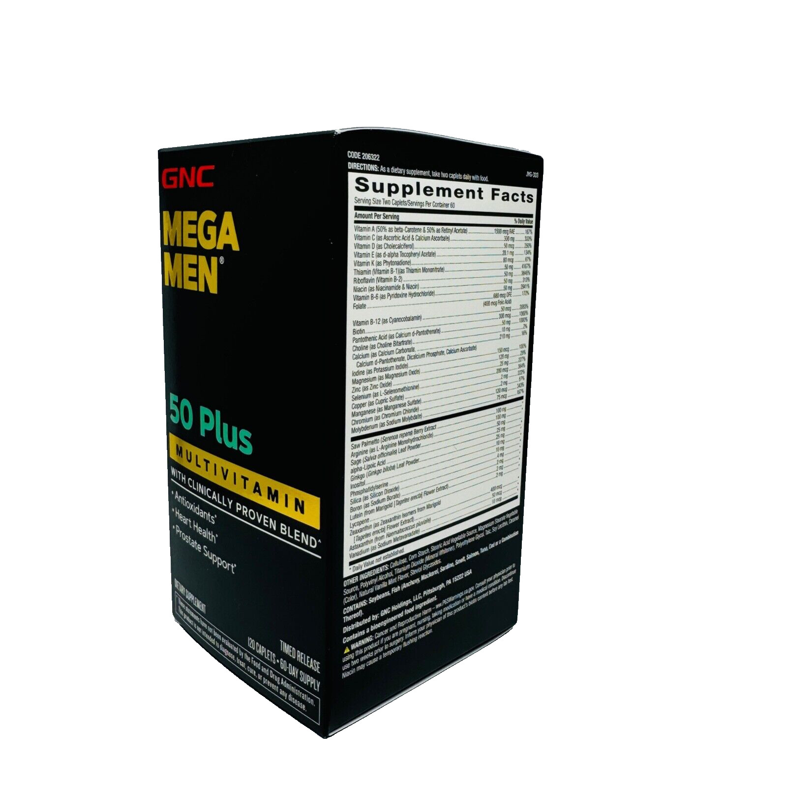 GNC Mega Men 50 Plus 120 Caplets Free Shipping Expiry 08/2027