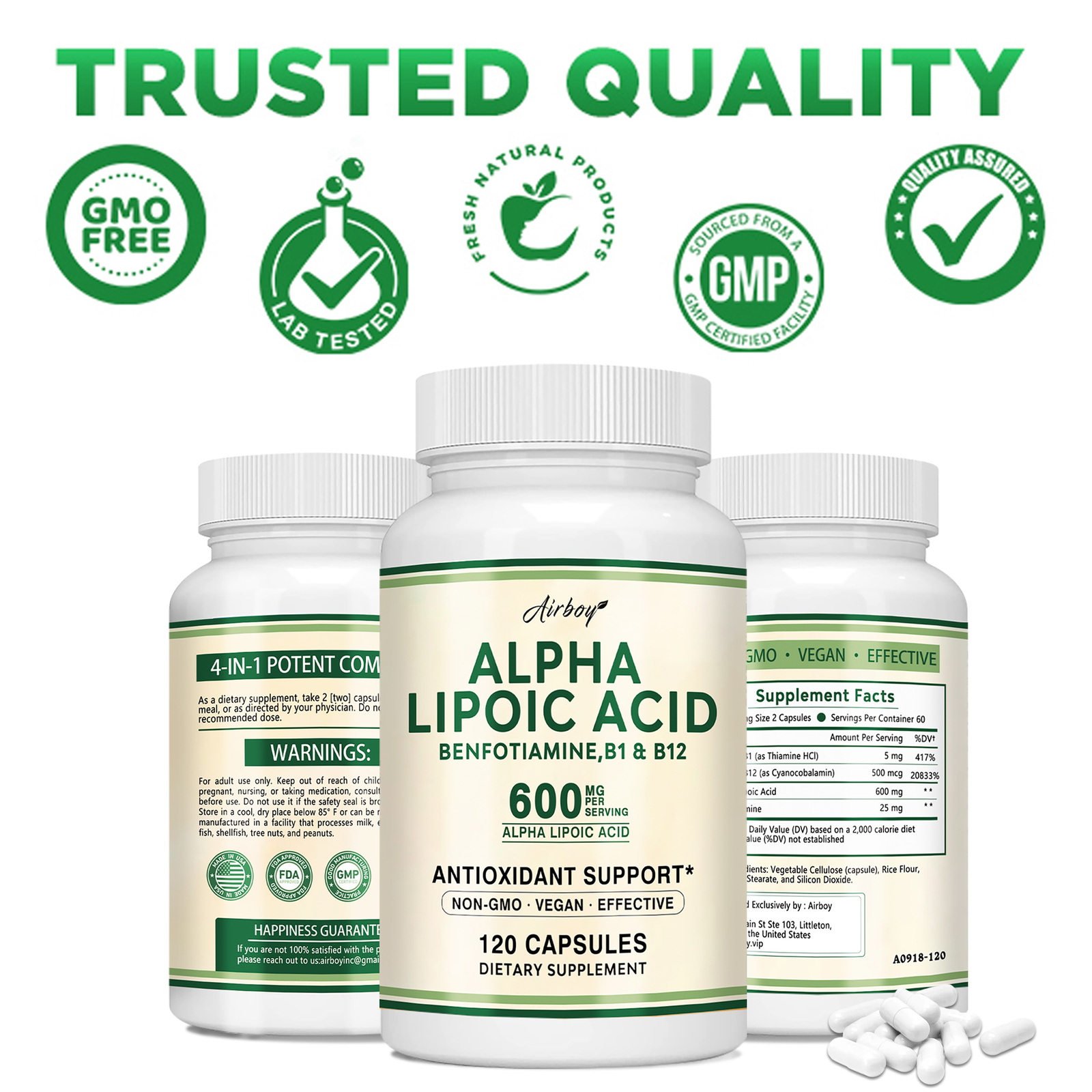 Alpha Lipoic Acid 600 Mg – Antioxidant and Metabolism Support, Weight Management