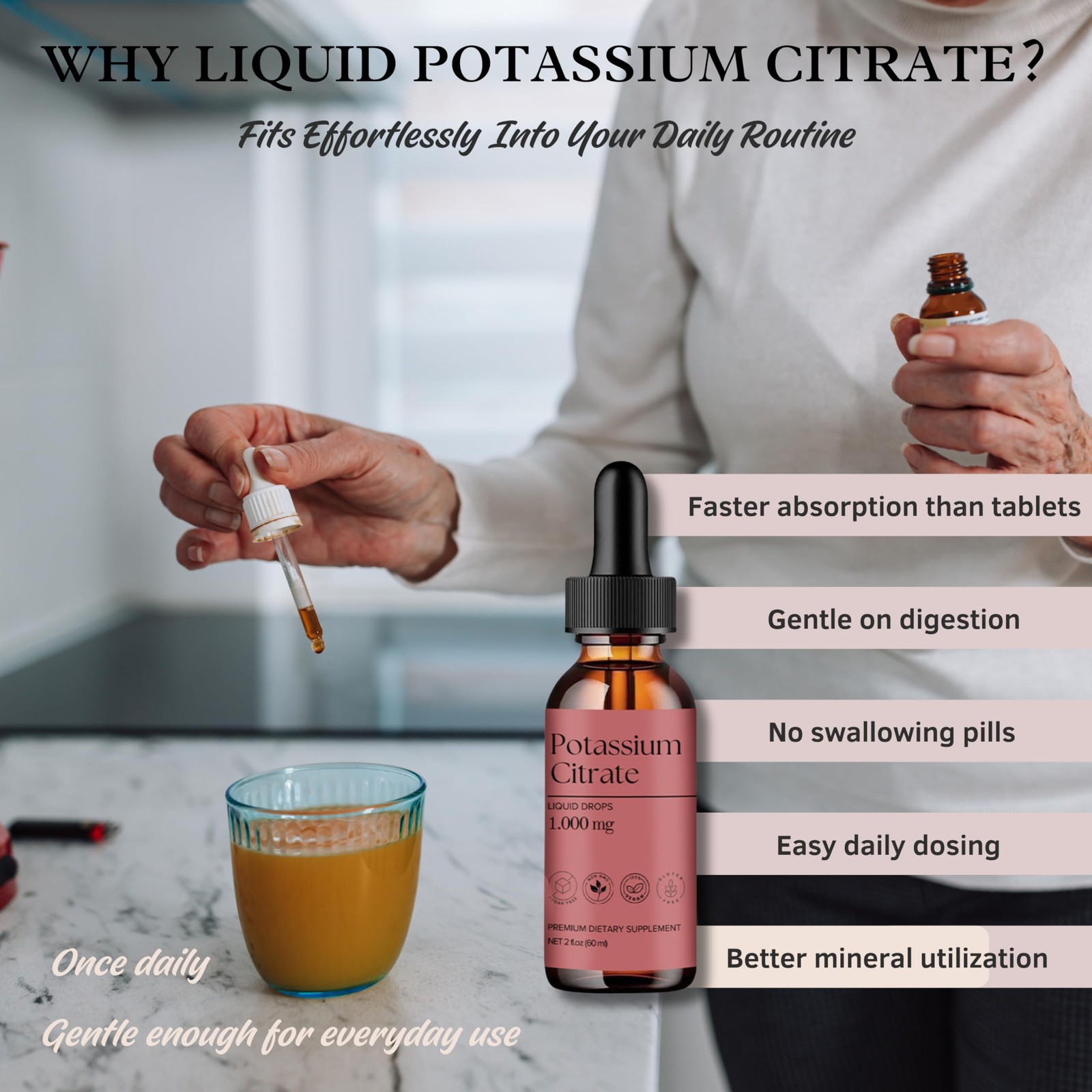 DLS Potassium Citrate Liquid & High Supplement 2 Fl Oz (Pack of 1)