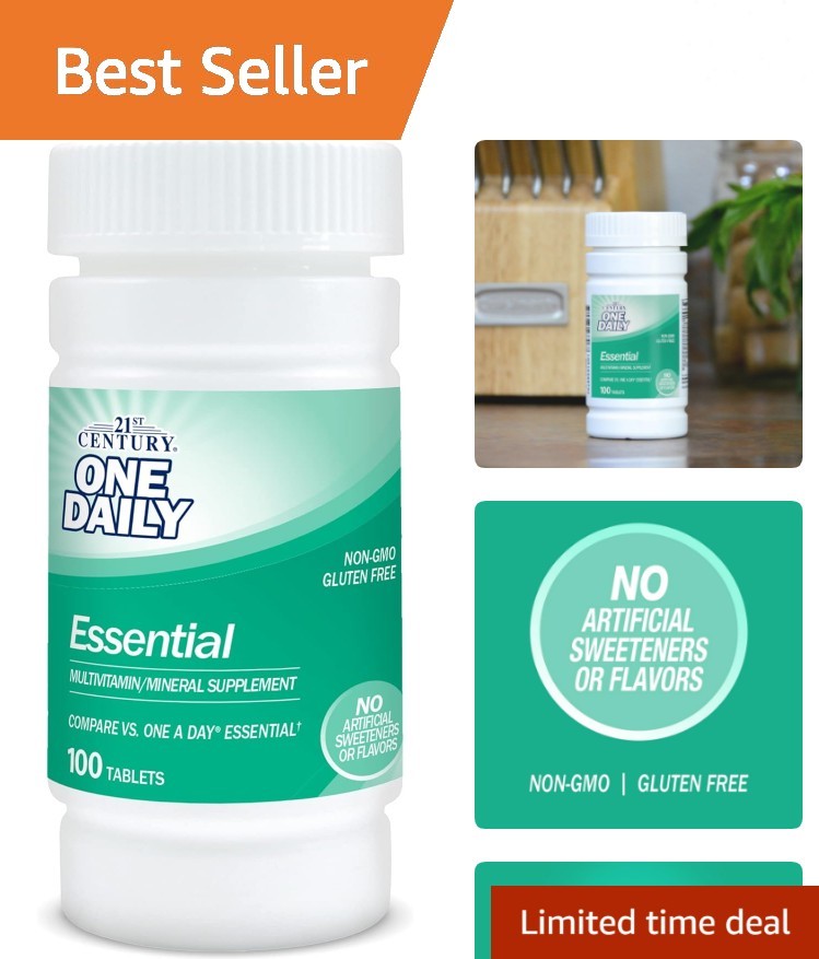 Keto-Friendly One Daily Essential Multivitamin Tablets – 100 Count, Gluten-Free