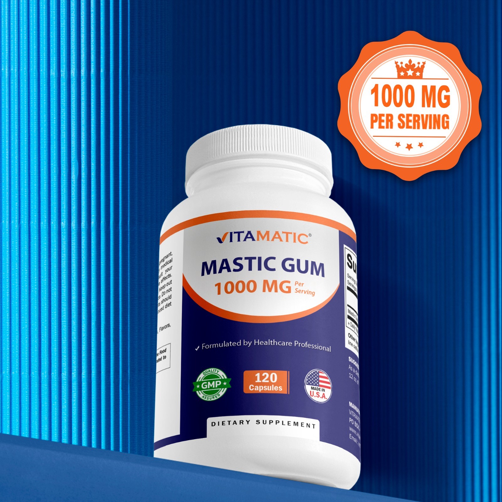 Vitamatic Mastic Gum 1000mg per Serving – Support Digestive Function, Gastrointe
