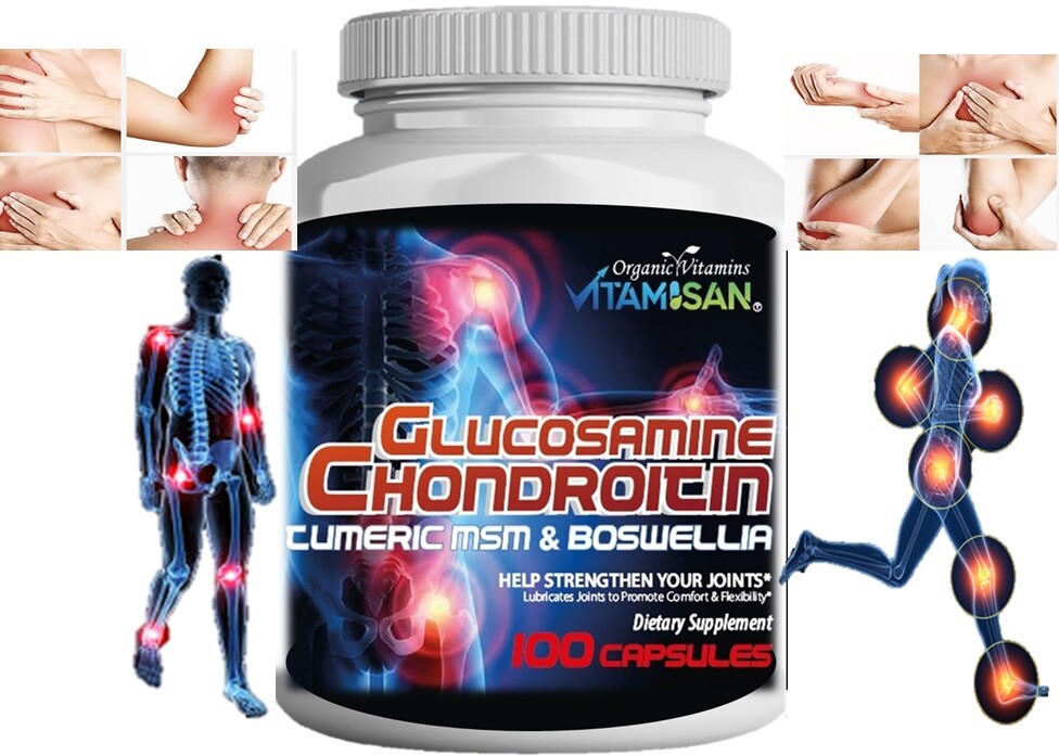 Glucosamine Chondroitin Turmeric MSM Triple Strength Joint Support 2800mg 100 c