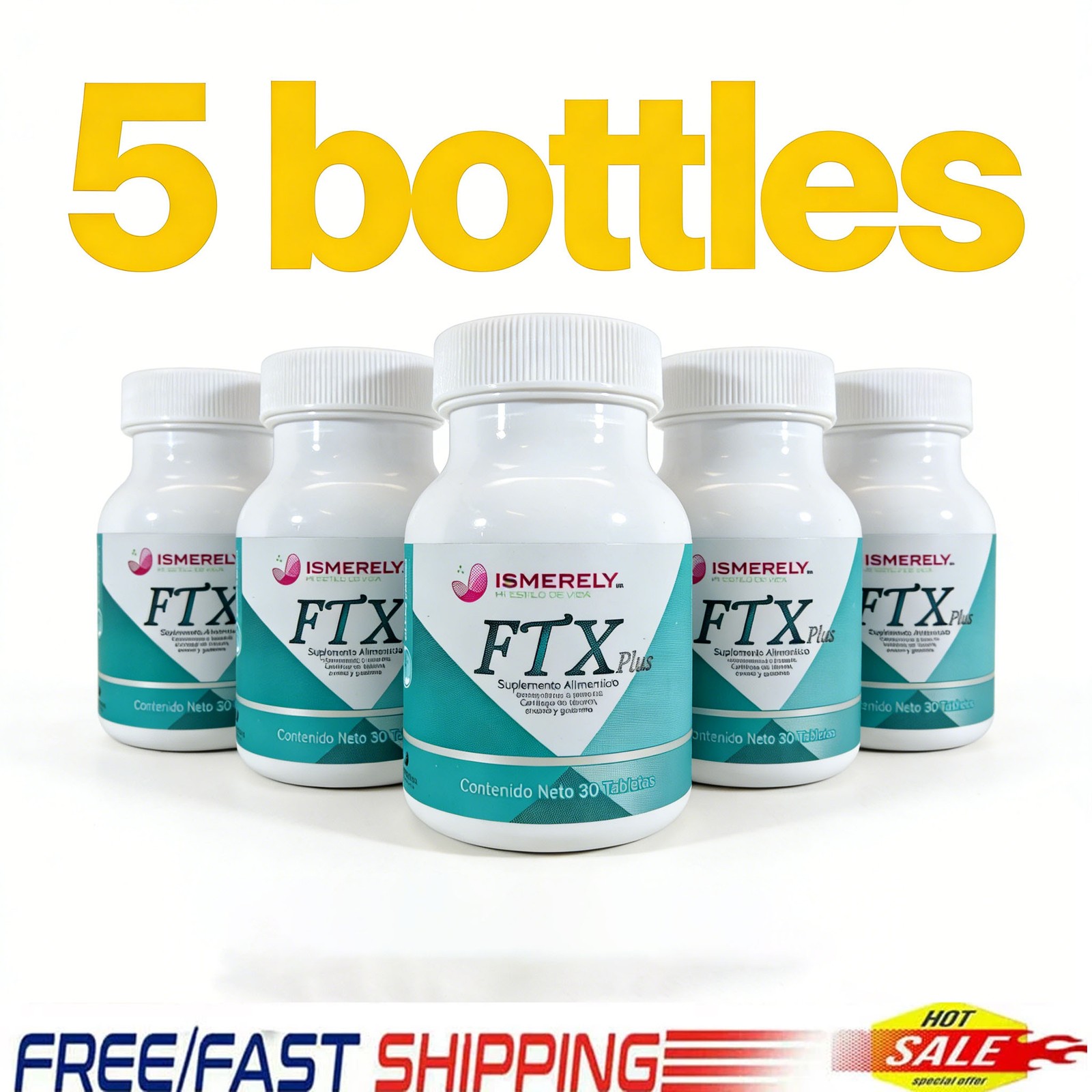 5 pack ISMERELY PLUS 100%NATURAL 30 TABS (FAST FREE SHIPPING)