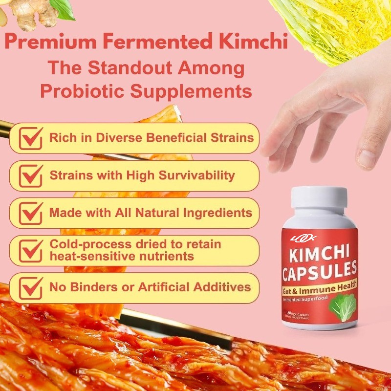 Kimchi Capsules Probiotics & Enzymes Supports Gut & Digestive Health