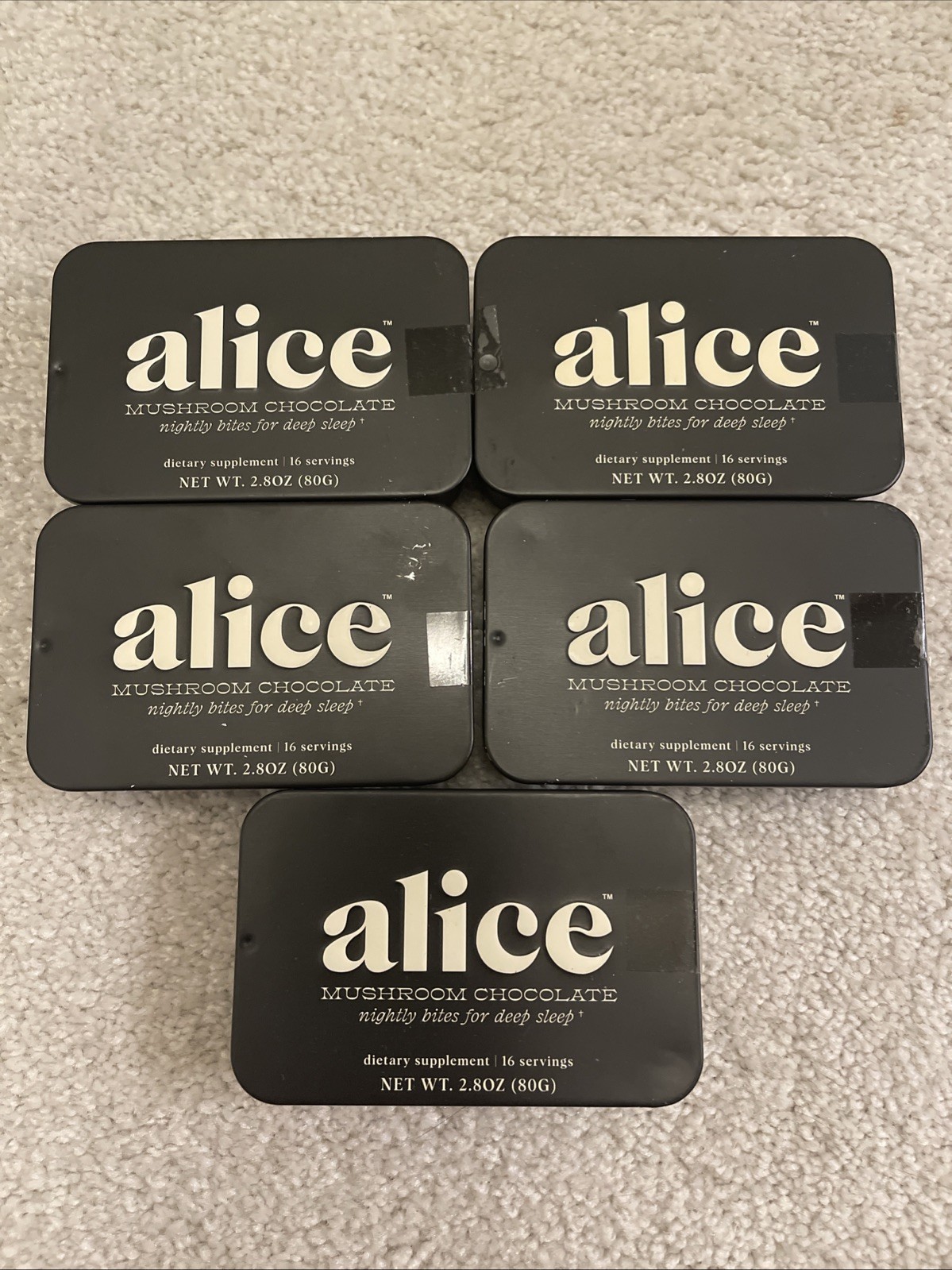 5 IN PACK Alice Mushroom Chocolates *Nightcap* For Deep Sleep 2.8 Oz