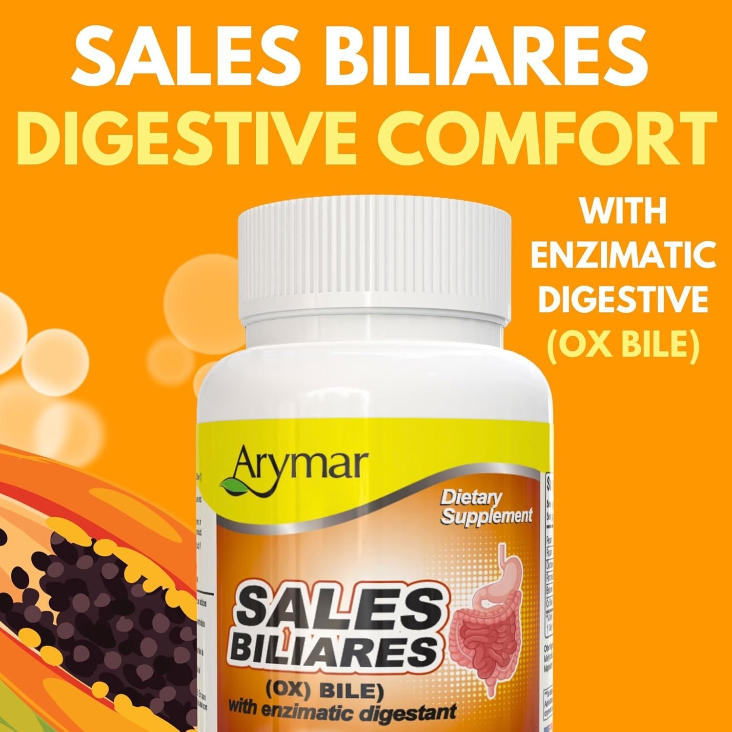 60 Count Ox Bile Supplement with Digestive Enzymes – Supports Natural Digestion