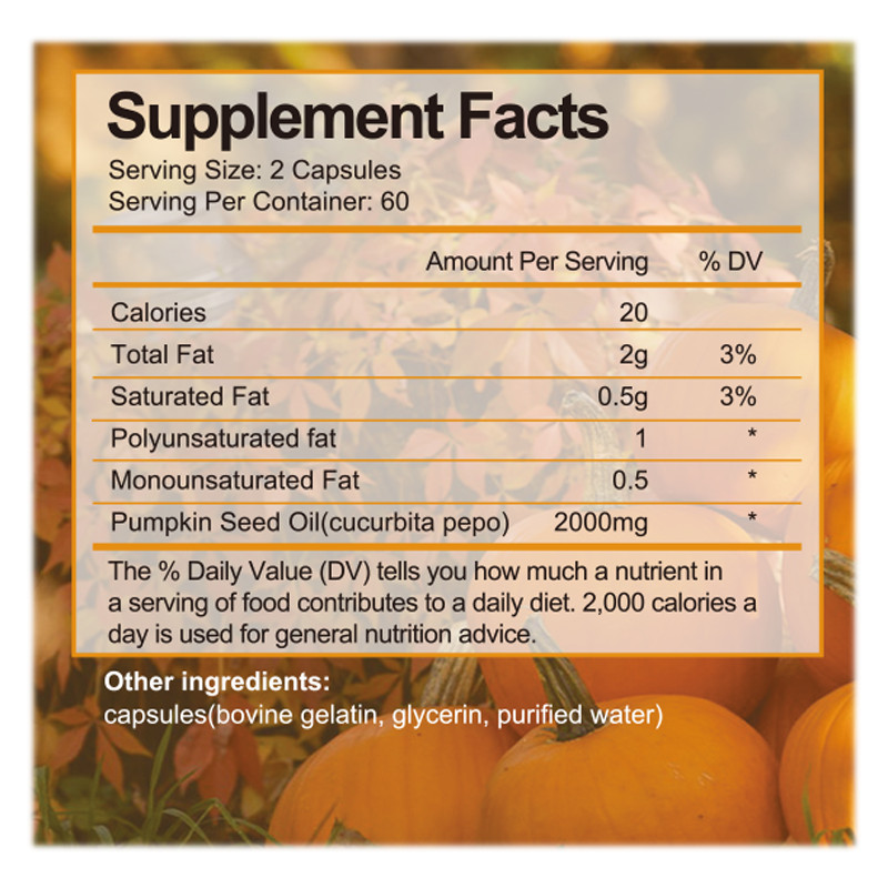 Pumpkin Seed Oil 2000mg – for Bladder Health, Immune Support 120-600 Softgels