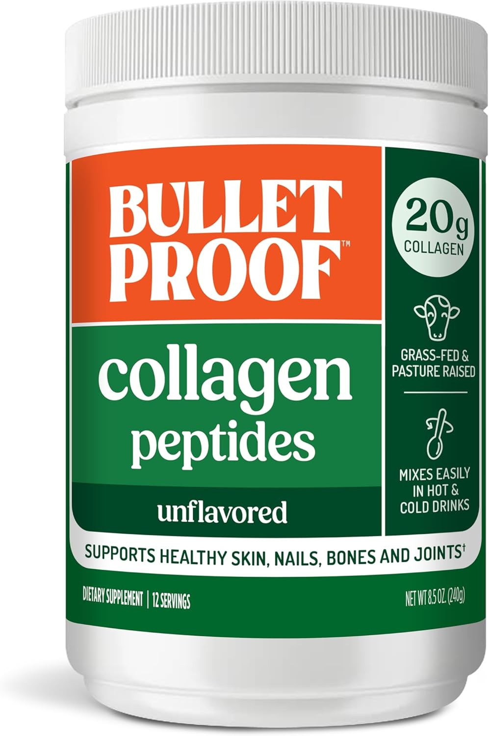 Grass Fed Collagen Peptides Powder Unflavored 8.5 oz Protein