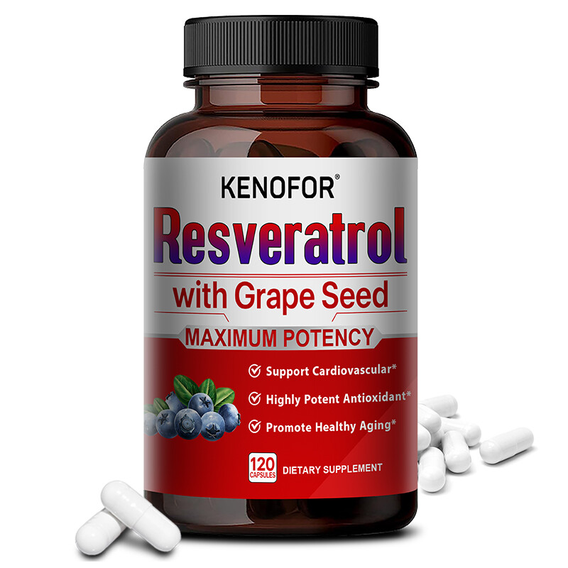 Resveratrol with Grape Seed-Supports Heart Health Anti-Aging DIETARY support USA