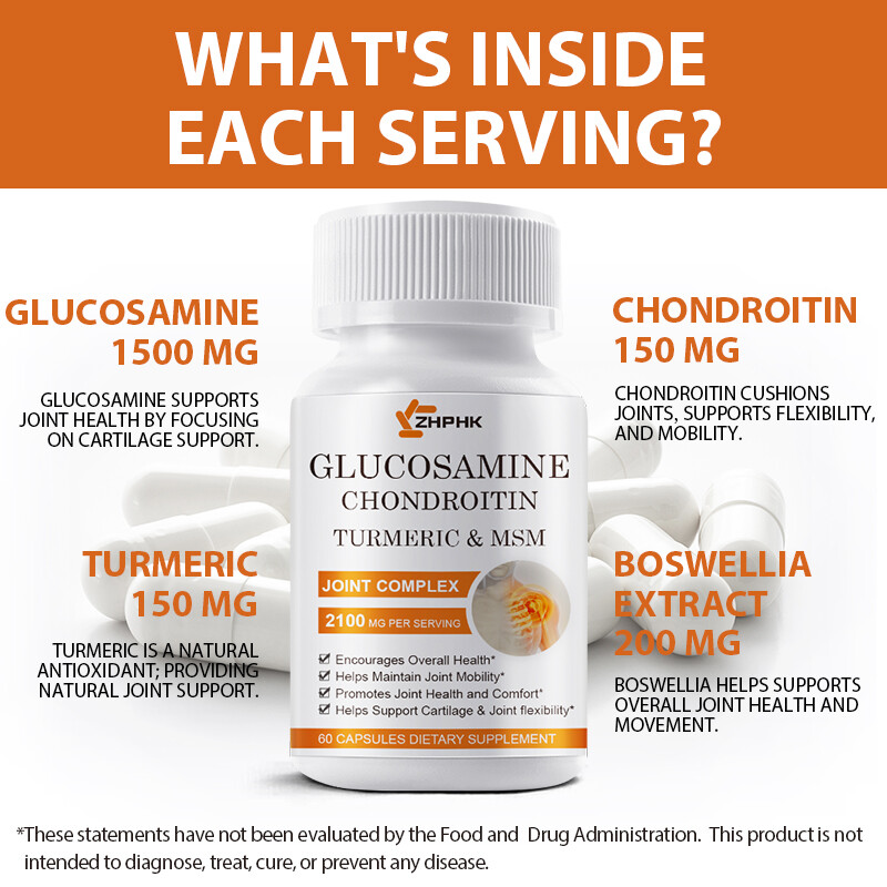 Glucosamine Chondroitin With Turmeric & MSM Triple Strength Joint Support 2100mg