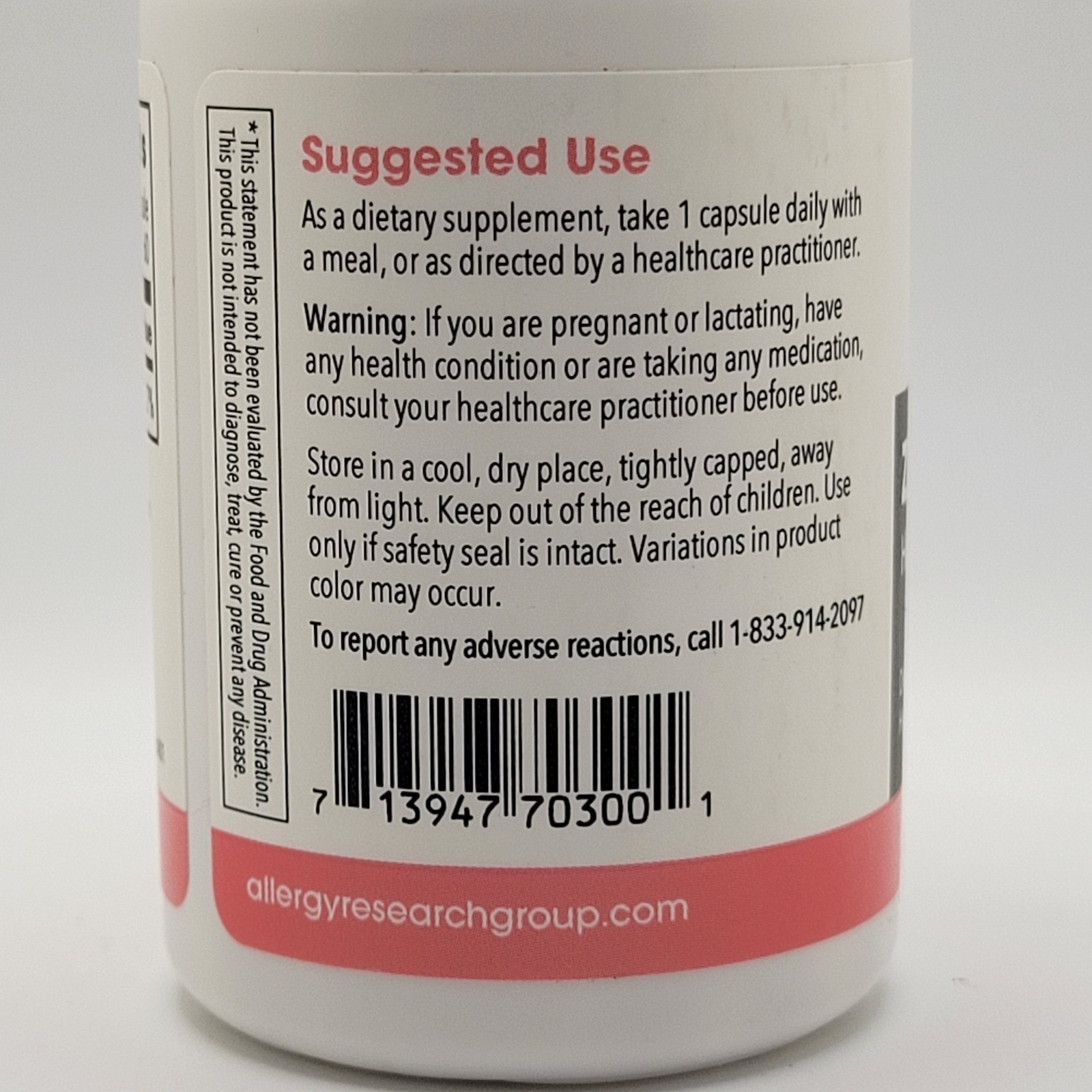 Zinc Picolinate 60 Veg Caps By Nutricology/ Allergy Research Group