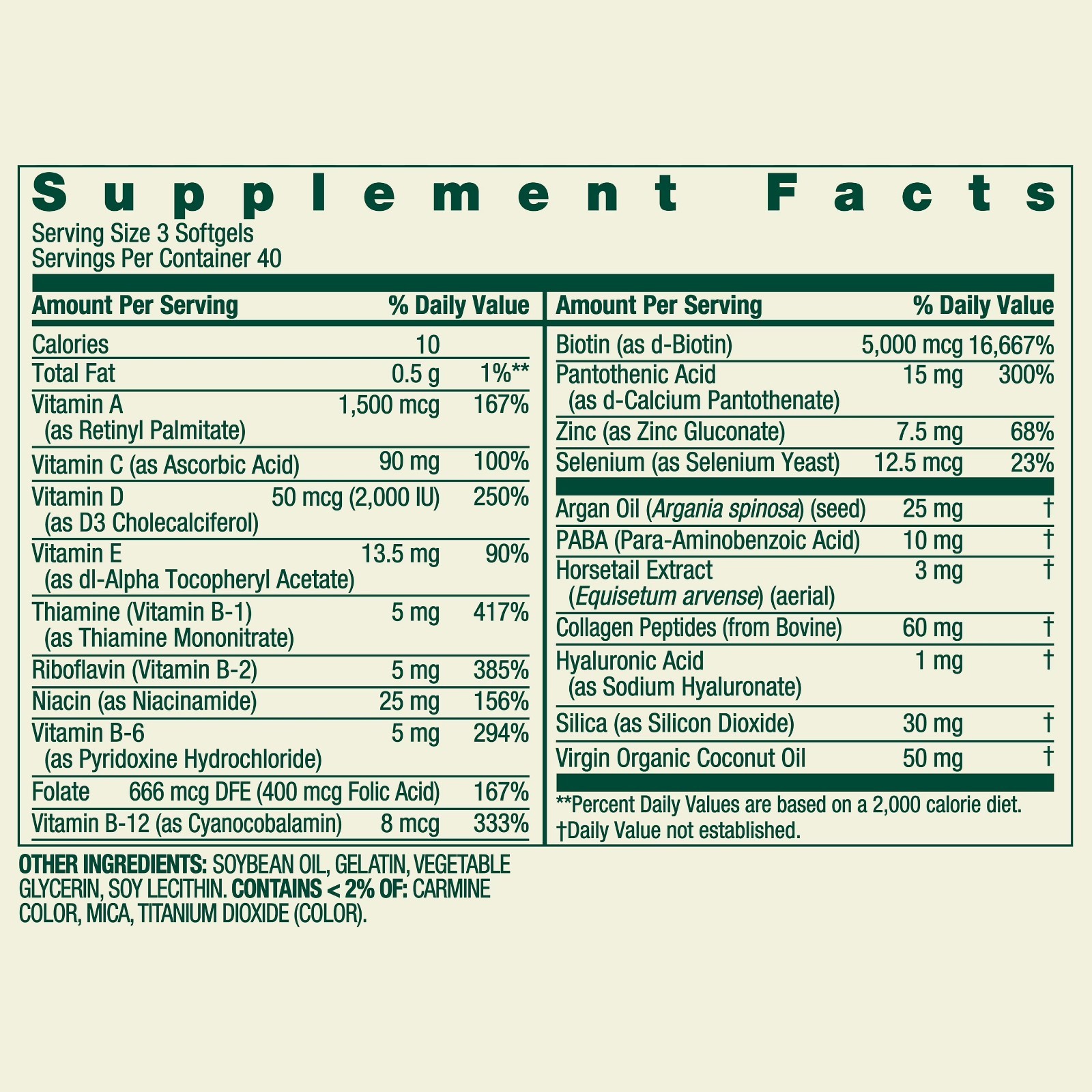 Spring Valley Biotin 5000 mcg, Hair Skin & Nails Support, 120 Softgels