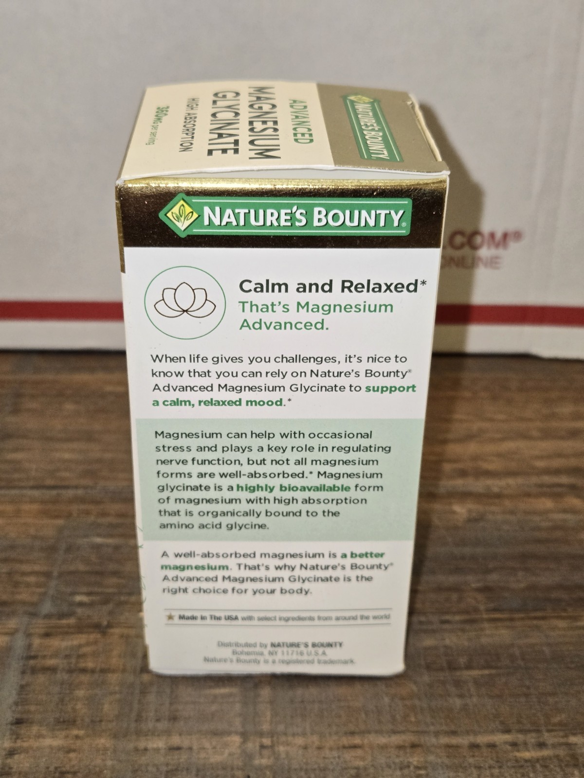 Natures Bounty 360mg Advanced MAGNESIUM GLYCINATE 90 cap High Absorption 07/2028