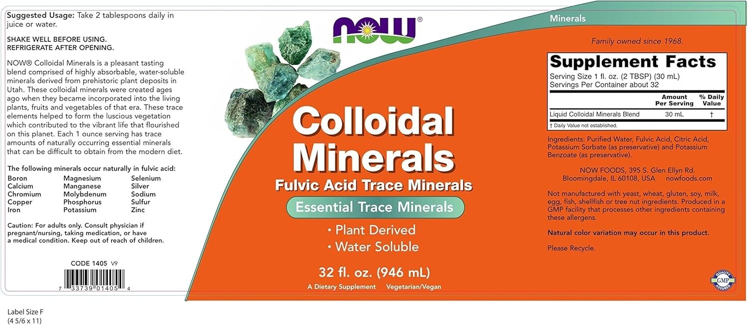 Now Foods (2 PACKS) Colloidal Minerals 32 fl oz 946 ml