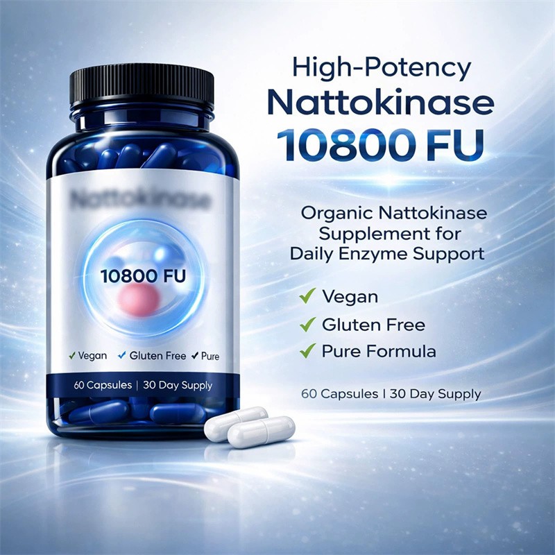 Nattokinase Supplement – 10800 FU 60 Capsules Per Serving Heart Circulation