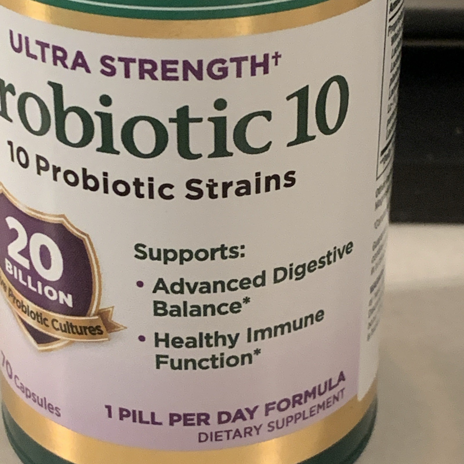 Nature’s Bounty Ultra Strength Probiotic 10 Capsules 70 Ct Digestive BB 6/26