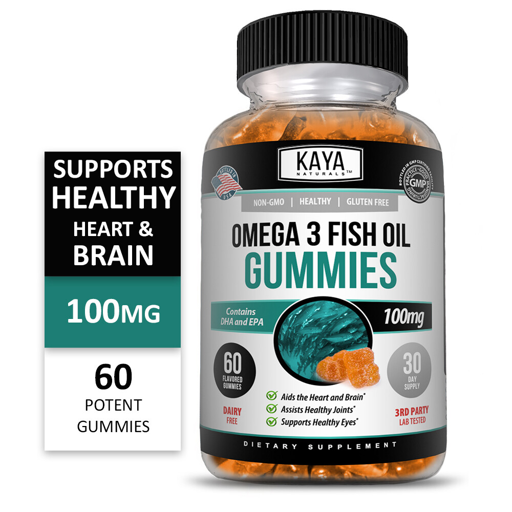 Omega 3 Gummies 60ct, Supports Joint Inflammation, Heart, Brain & Overall Health