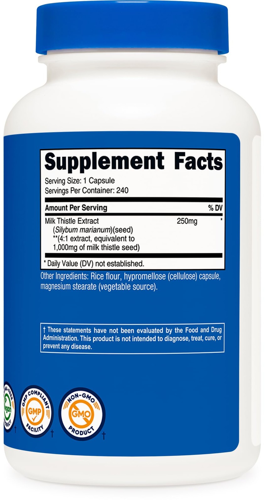 Nutricost Milk Thistle Extract 240 Capsules for 240 240 Count (Pack of 1)