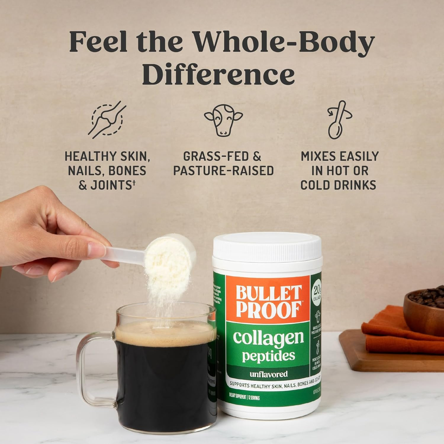 Grass Fed Collagen Peptides Powder Unflavored 8.5 oz Protein