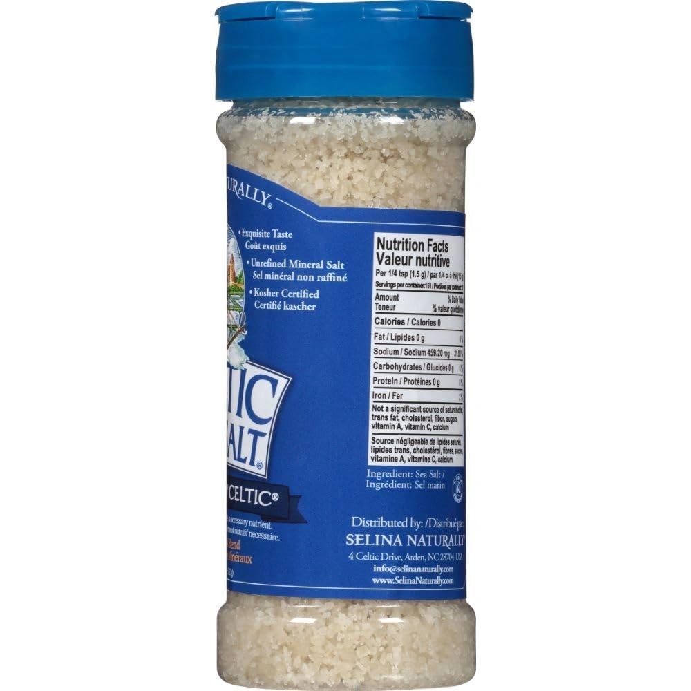 Light Grey Celtic Sea Salt Shaker – Easy to Use, Large 8 Ounce (Pack of 1)